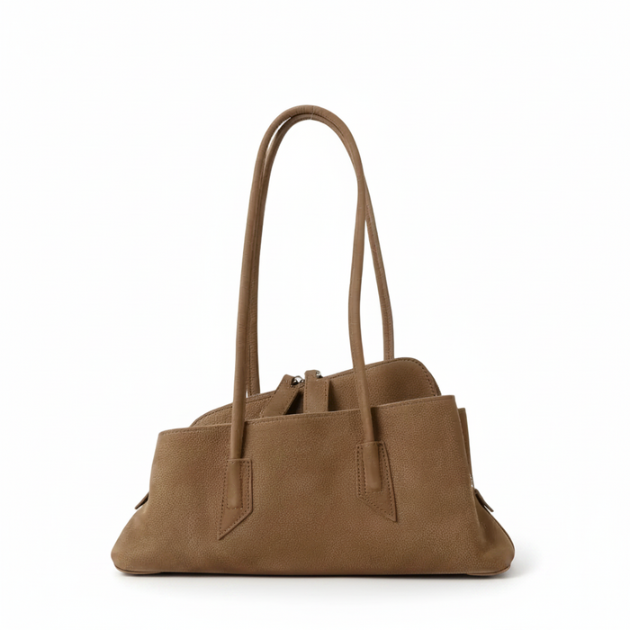 Suede Leather Tote Bag – Asymmetrical Shoulder Bag