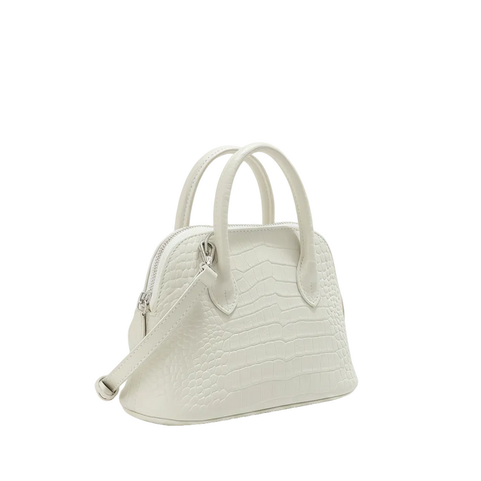 Croc-Embossed Leather Shell Bag – Mini Shoulder Crossbody