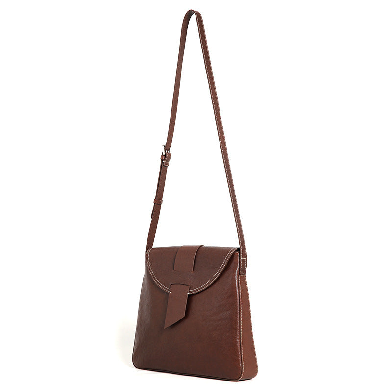 Women’s Genuine Leather Crossbody Bag – Coffee Shoulder Bag