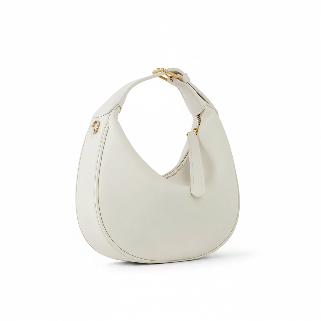 Minimal Half-Moon Bag – Leather Shoulder Crossbody