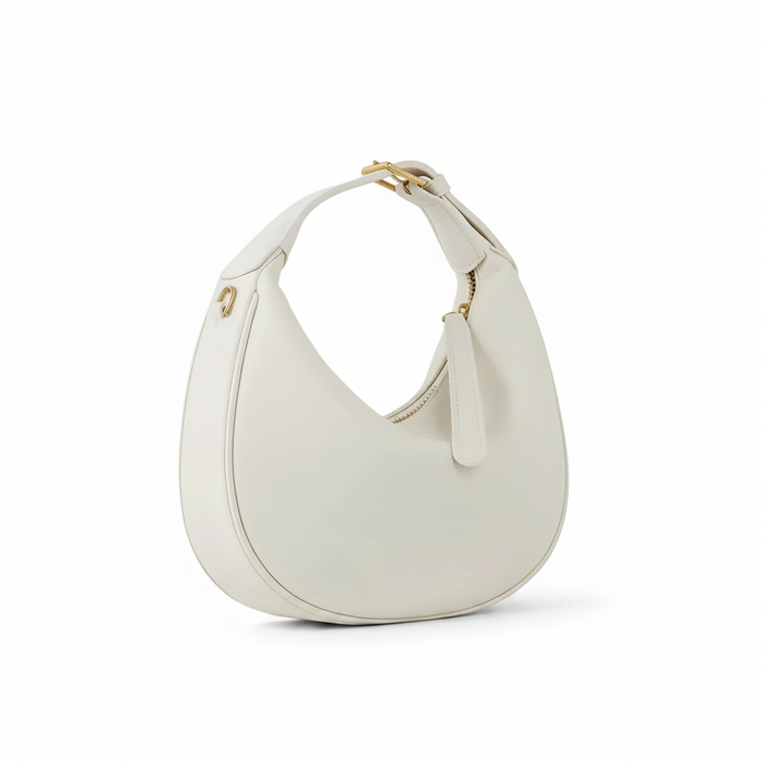 Minimal Half-Moon Bag – Leather Shoulder Crossbody