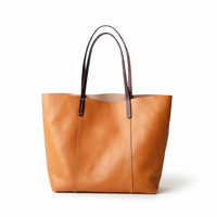 Large Cowhide Tote Bag – Colorblock Leather Shoulder Bag