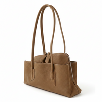 Suede Leather Tote Bag – Asymmetrical Shoulder Bag