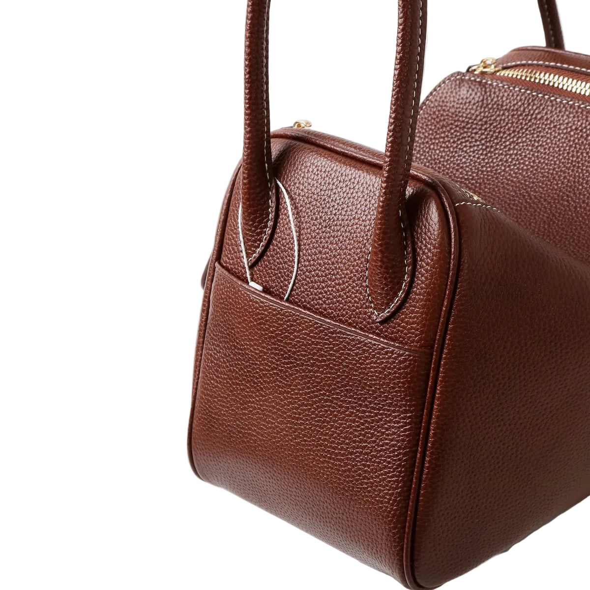 Top-Grain Leather Bucket Bag – Vintage Shoulder & Handbag