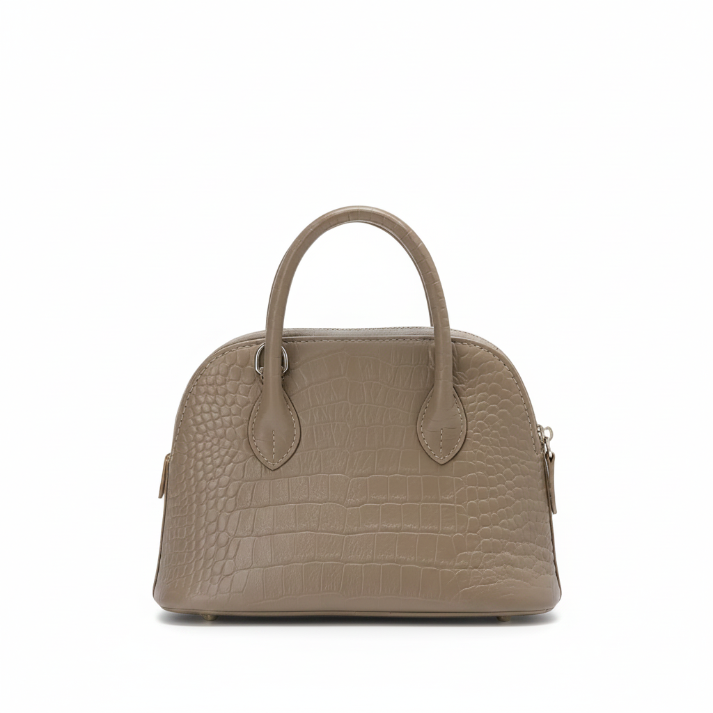 Croc-Embossed Leather Shell Bag – Mini Shoulder Crossbody