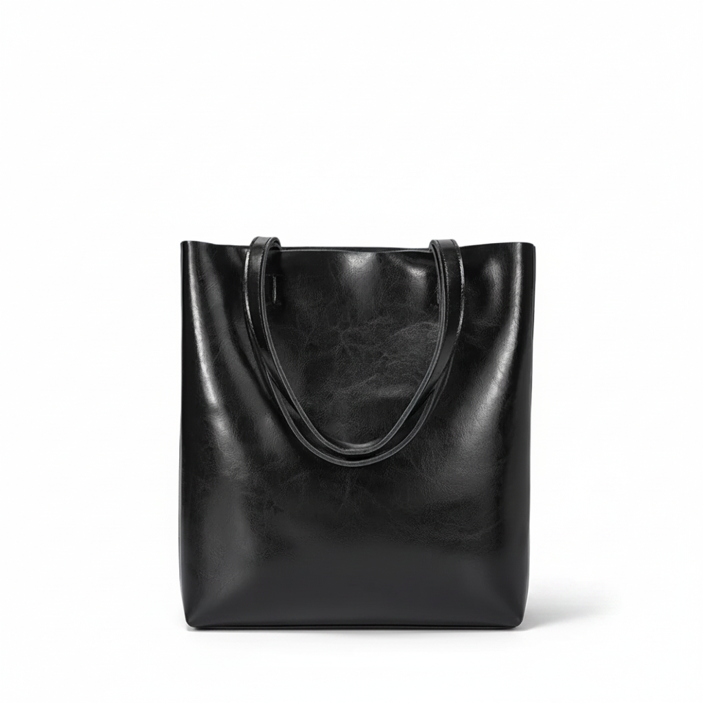 Waxed Cowhide Tote Bag – Large Capacity Shoulder Bag