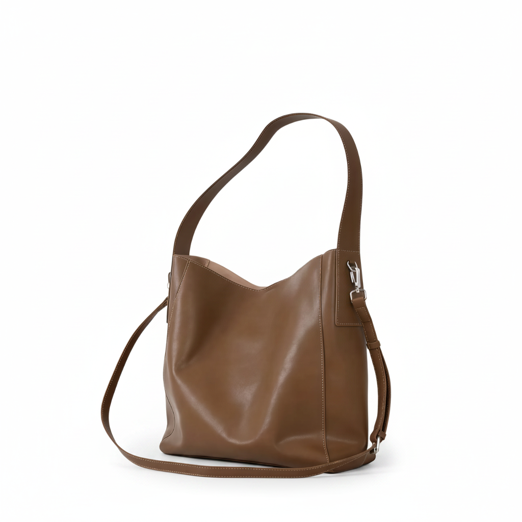 Soft Leather Bucket Bag – Large Shoulder Crossbody