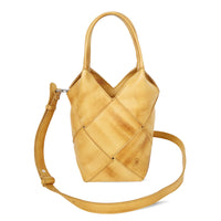 Woven Leather Bucket Bag – Elegant Spring Summer Top Handle Tote