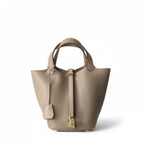 Pebbled Leather Bucket Bag – Soft Cowhide Mini Handbag