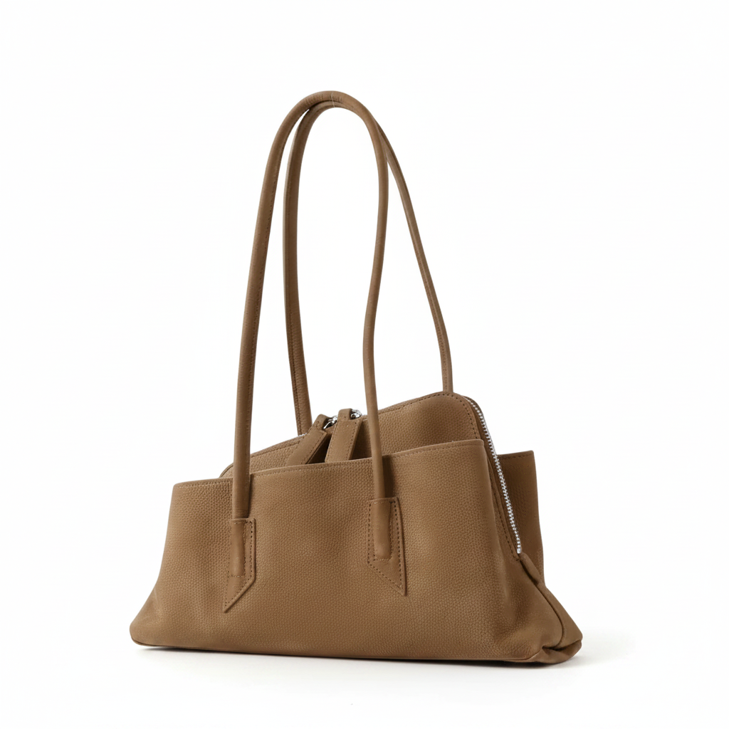 Suede Leather Tote Bag – Asymmetrical Shoulder Bag