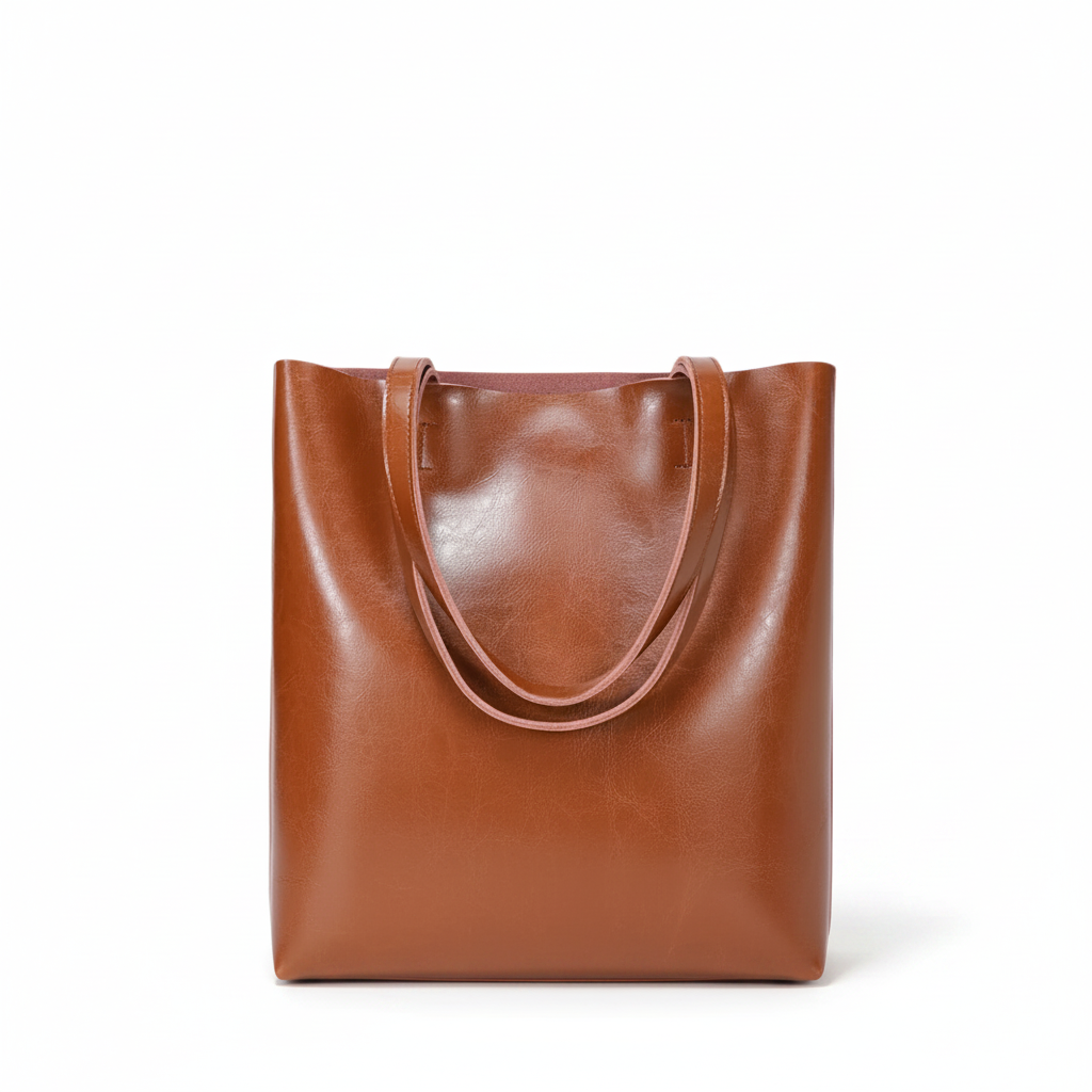 Waxed Cowhide Tote Bag – Large Capacity Shoulder Bag