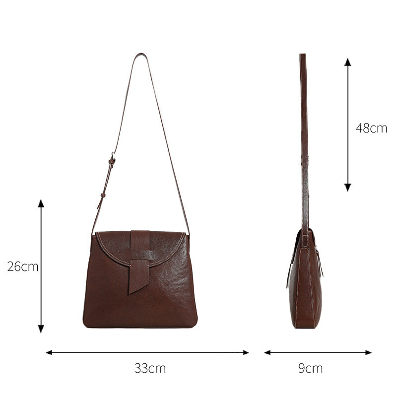 Women’s Genuine Leather Crossbody Bag – Coffee Shoulder Bag