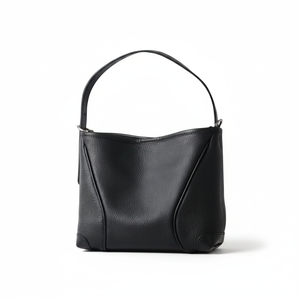 Color-Block Leather Bucket Bag – Shoulder & Handbag