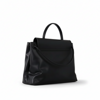 Smooth Leather Tote Bag – Drawstring Bow Detail