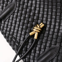 Woven Leather Tote Bag – Large Capacity Shoulder Bag