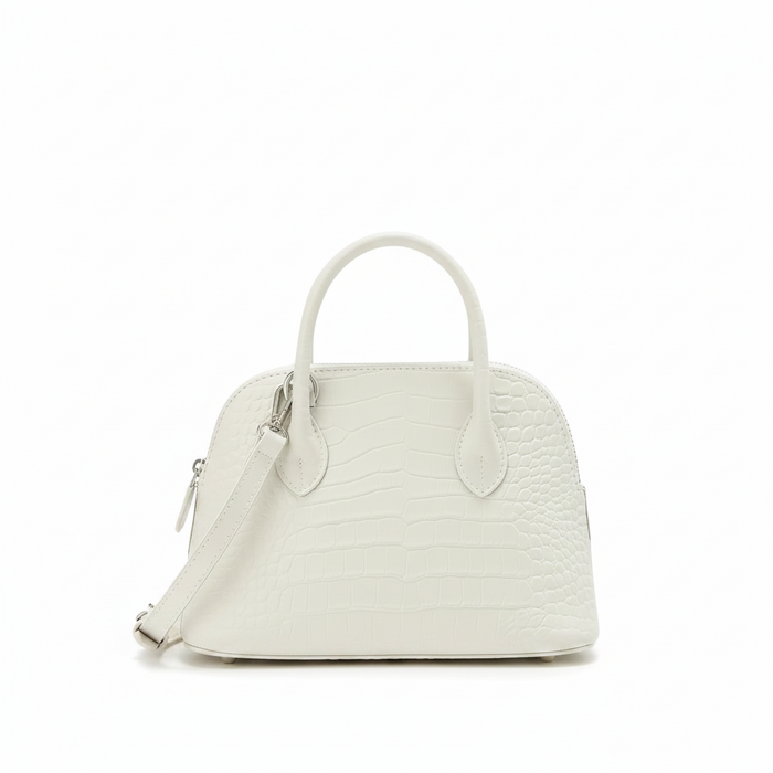 Croc-Embossed Leather Shell Bag – Mini Shoulder Crossbody