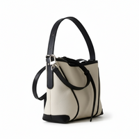Color-Block Leather Bucket Bag – Shoulder & Handbag