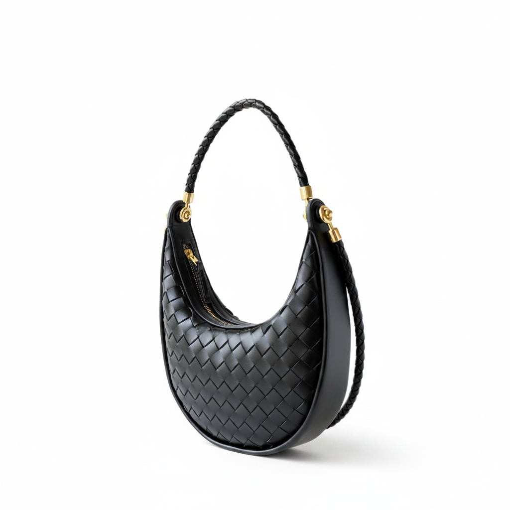 Woven Leather Crescent Bag – Shoulder Underarm Bag