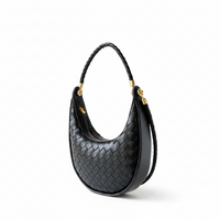 Woven Leather Crescent Bag – Shoulder Underarm Bag