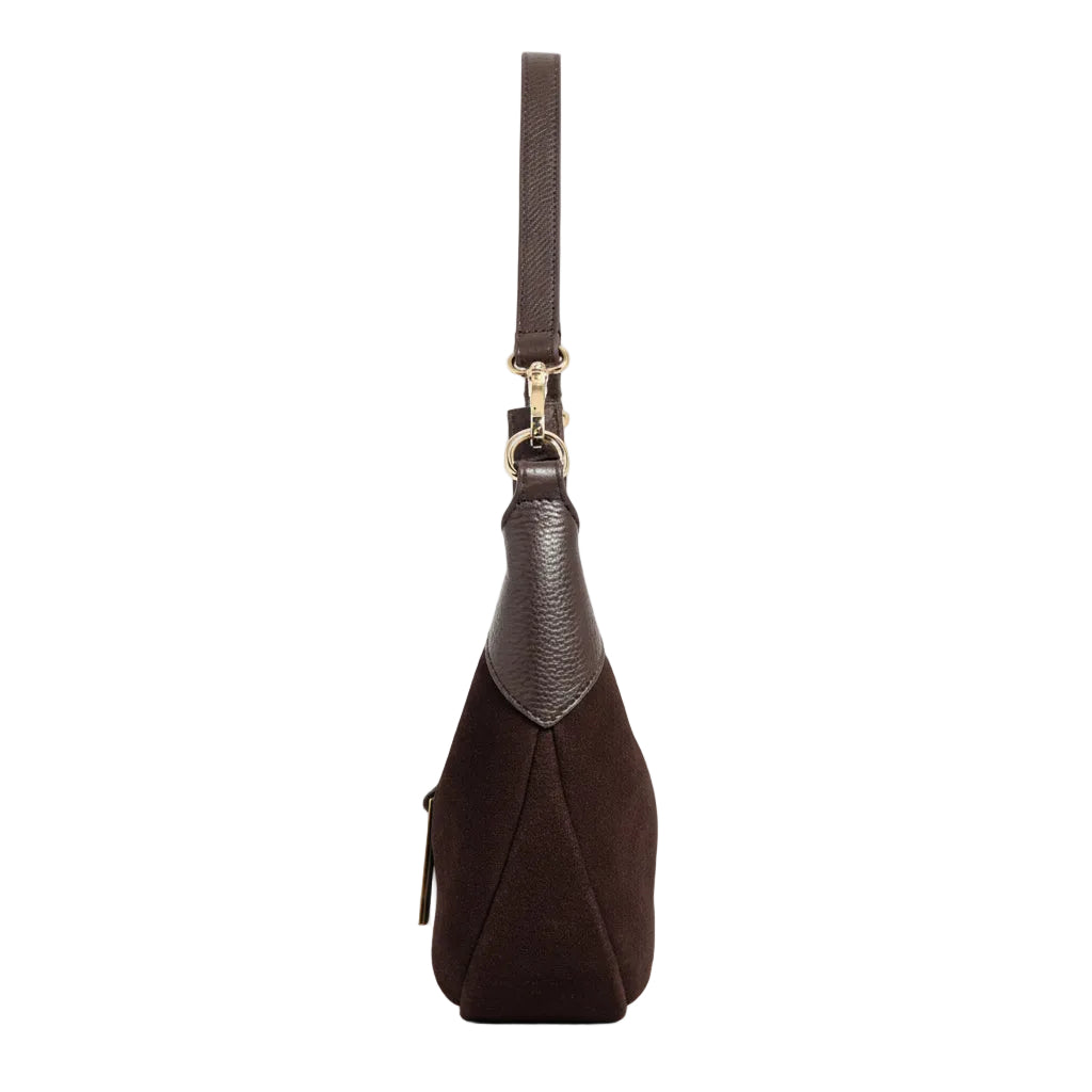 Women’s Suede Crescent Bag – Genuine Leather Shoulder & Crossbody