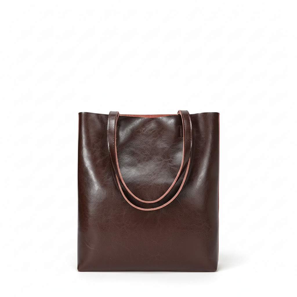Waxed Cowhide Tote Bag – Large Capacity Shoulder Bag