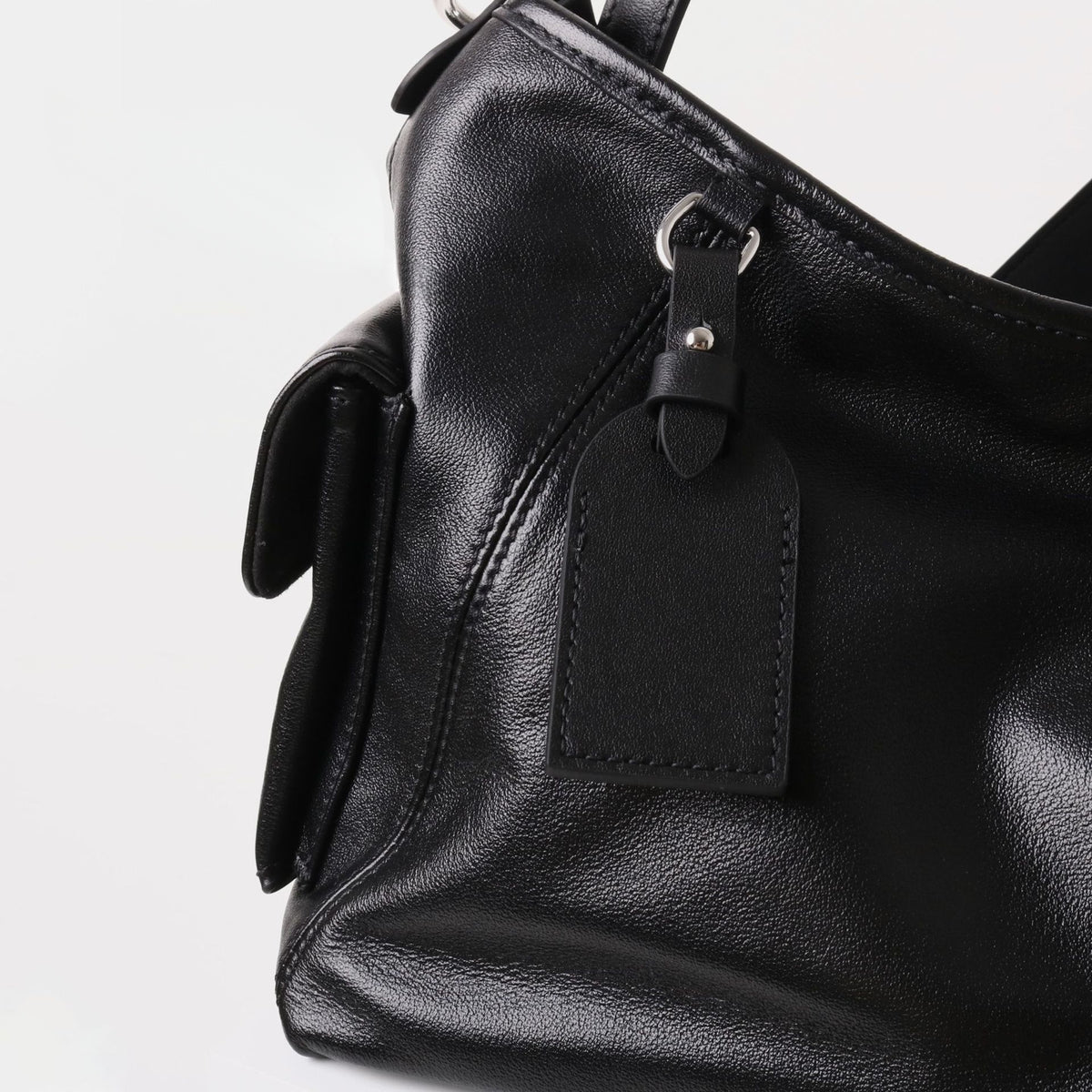 Black Leather Moto Tote – Shoulder & Chain Bag