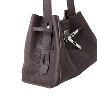 Mini Pebbled Leather Tote Bag – Structured Minimalist Shoulder Bag