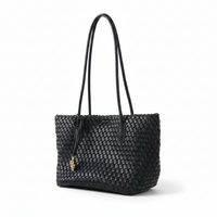 Woven Leather Tote Bag – Large Capacity Shoulder Bag