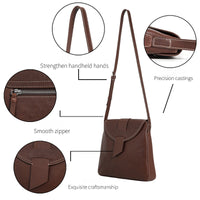 Women’s Genuine Leather Crossbody Bag – Coffee Shoulder Bag