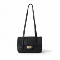 Pebbled Leather Mini Shoulder Bag – Structured Square