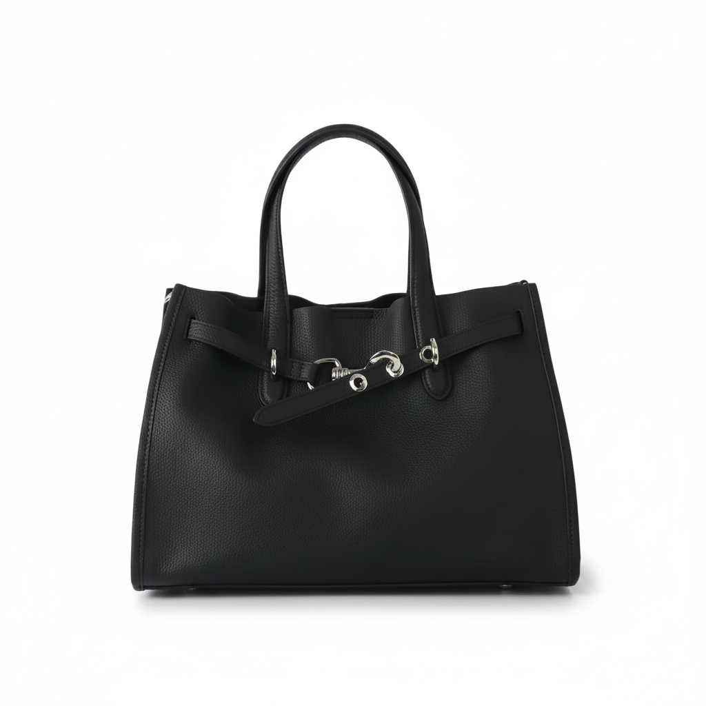 Top-Grain Leather Drawstring Tote – Large Commuter Bag