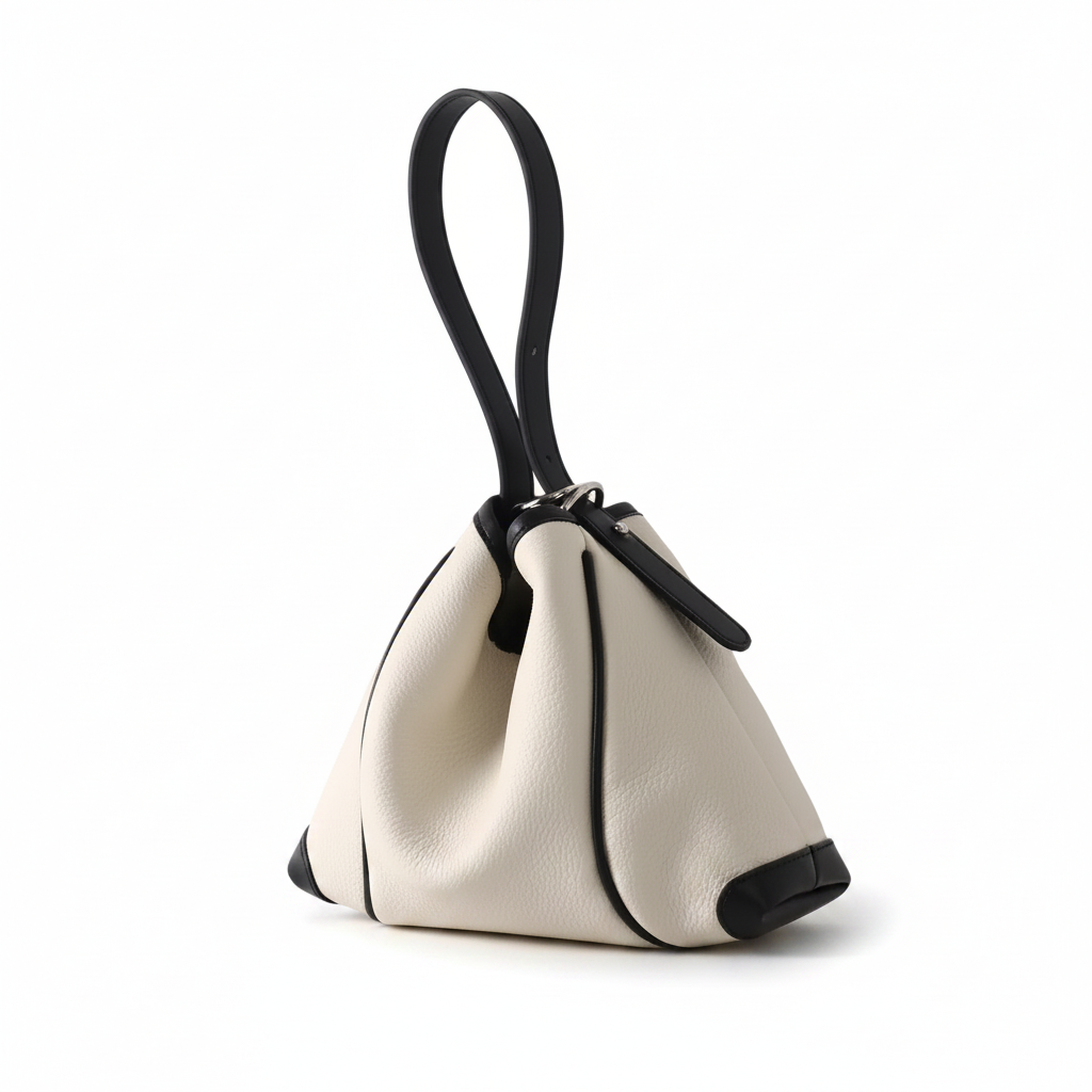 Color-Block Leather Bucket Bag – Shoulder & Handbag