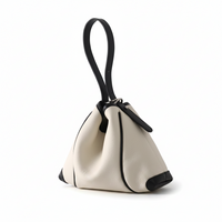 Color-Block Leather Bucket Bag – Shoulder & Handbag