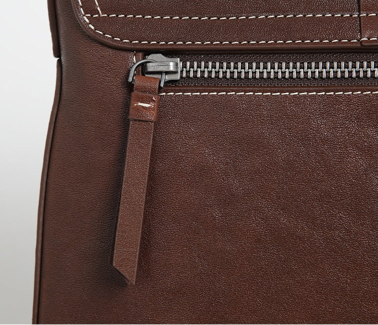 Women’s Genuine Leather Crossbody Bag – Coffee Shoulder Bag