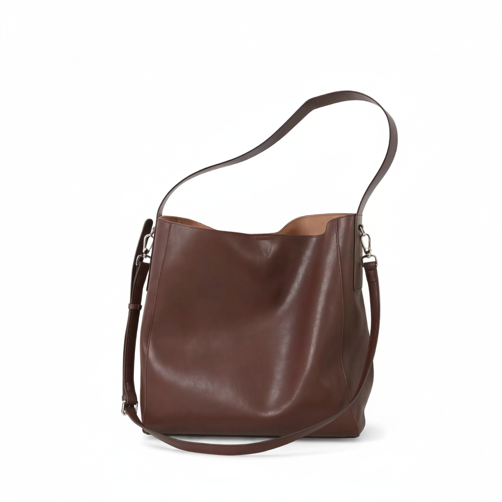 Soft Leather Bucket Bag – Large Shoulder Crossbody