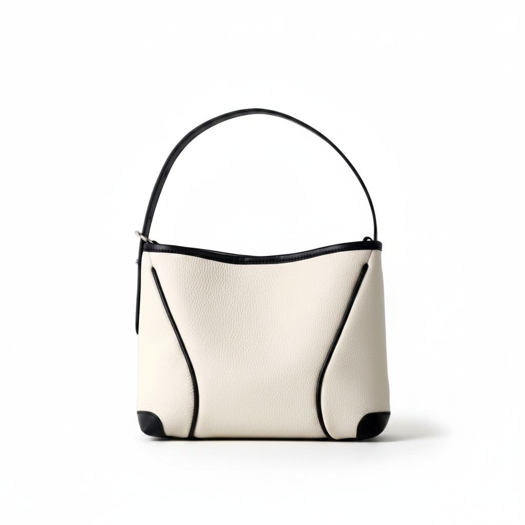 Color-Block Leather Bucket Bag – Shoulder & Handbag