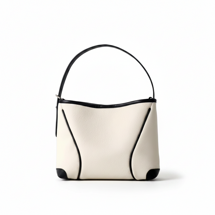 Color-Block Leather Bucket Bag – Shoulder & Handbag