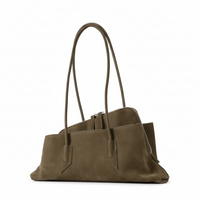 Suede Leather Tote Bag – Asymmetrical Shoulder Bag
