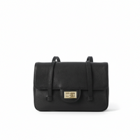 Pebbled Leather Mini Shoulder Bag – Structured Square