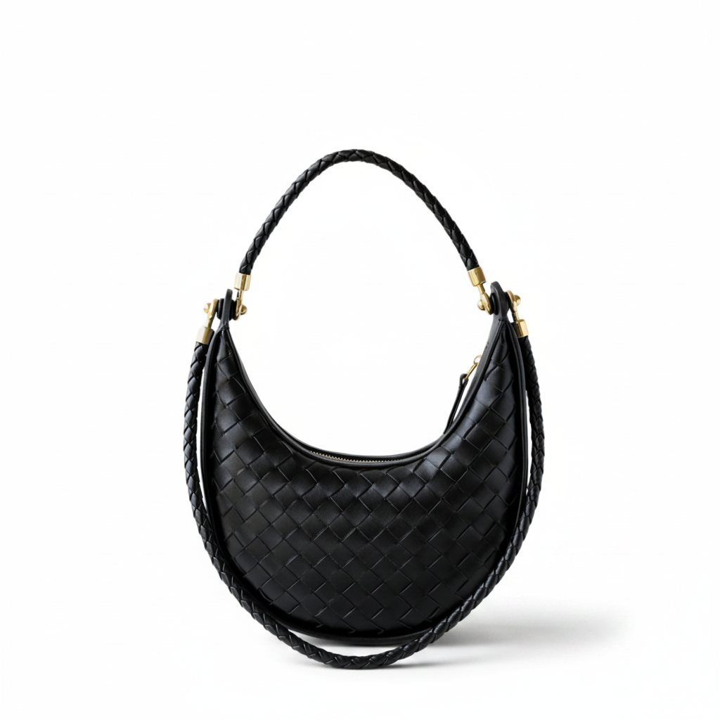 Woven Leather Crescent Bag – Shoulder Underarm Bag