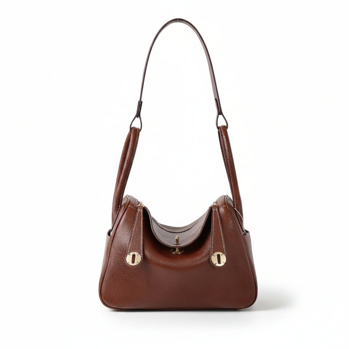Top-Grain Leather Bucket Bag – Vintage Shoulder & Handbag