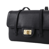 Pebbled Leather Mini Shoulder Bag – Structured Square