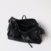 Black Leather Moto Tote – Shoulder & Chain Bag