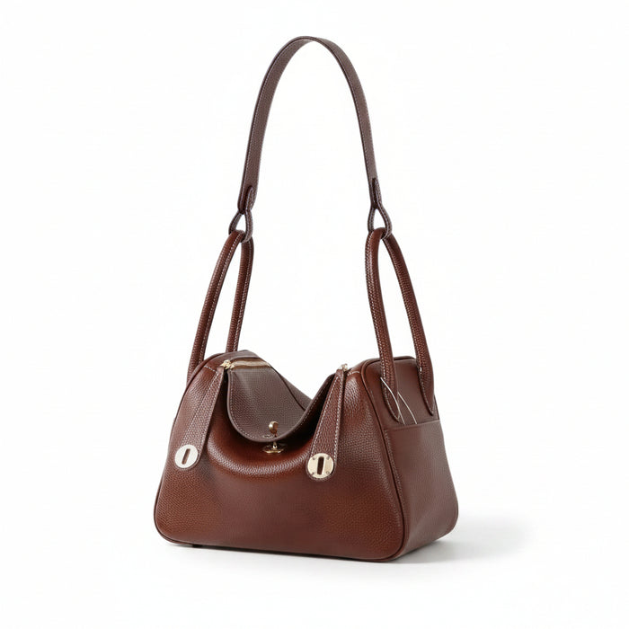 Top-Grain Leather Bucket Bag – Vintage Shoulder & Handbag