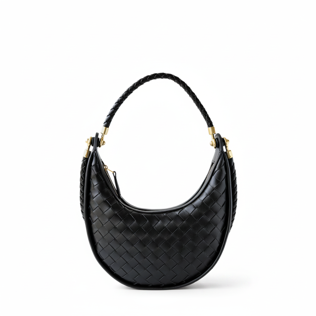 Woven Leather Crescent Bag – Shoulder Underarm Bag