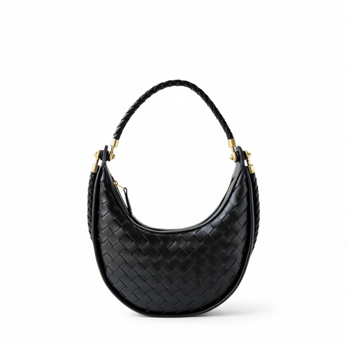 Woven Leather Crescent Bag – Shoulder Underarm Bag