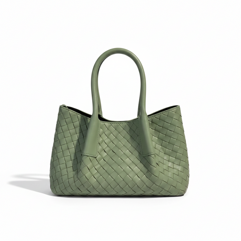 Woven Cowhide Shoulder Bag – Mini Crossbody Tote