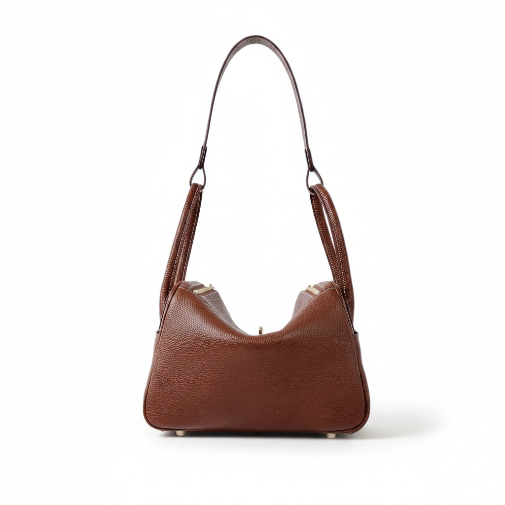 Top-Grain Leather Bucket Bag – Vintage Shoulder & Handbag