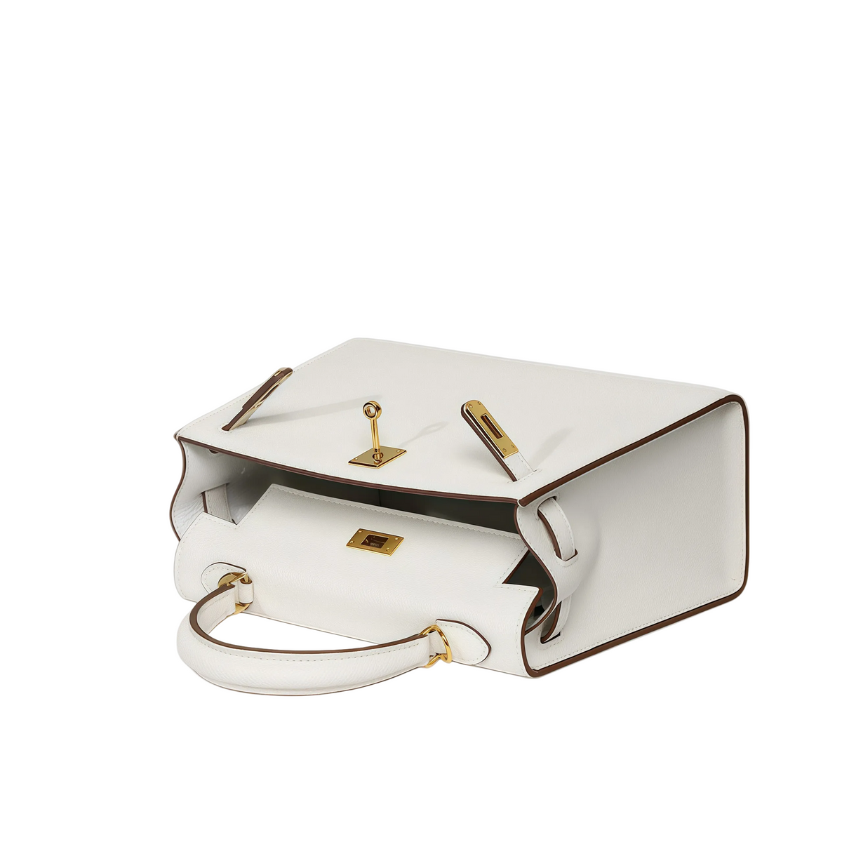 Leather Kelly Bag – Structured Shoulder Crossbody