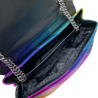 Color Block Leather Flap Bag – Shoulder & Crossbody